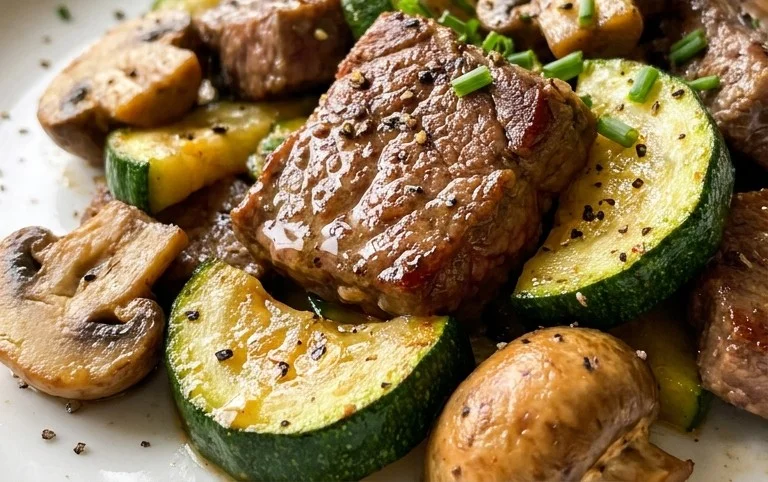 Zucchini-Cbeef hampignonpfanne