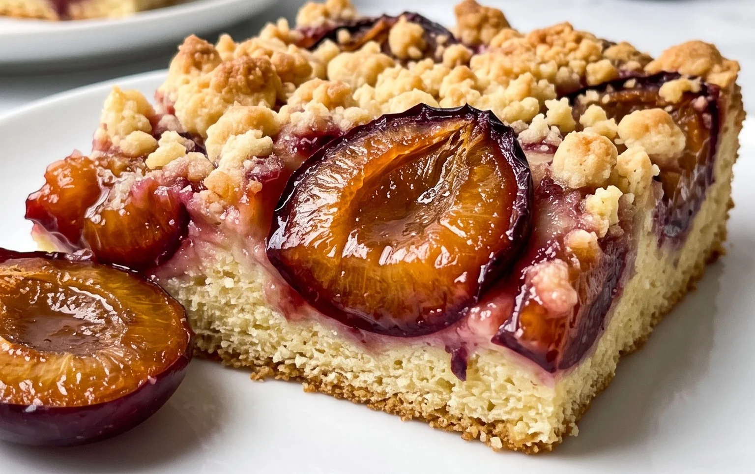 Pflaumenkuchen mit Streusel vom Blech (Quark-Öl-Teig)