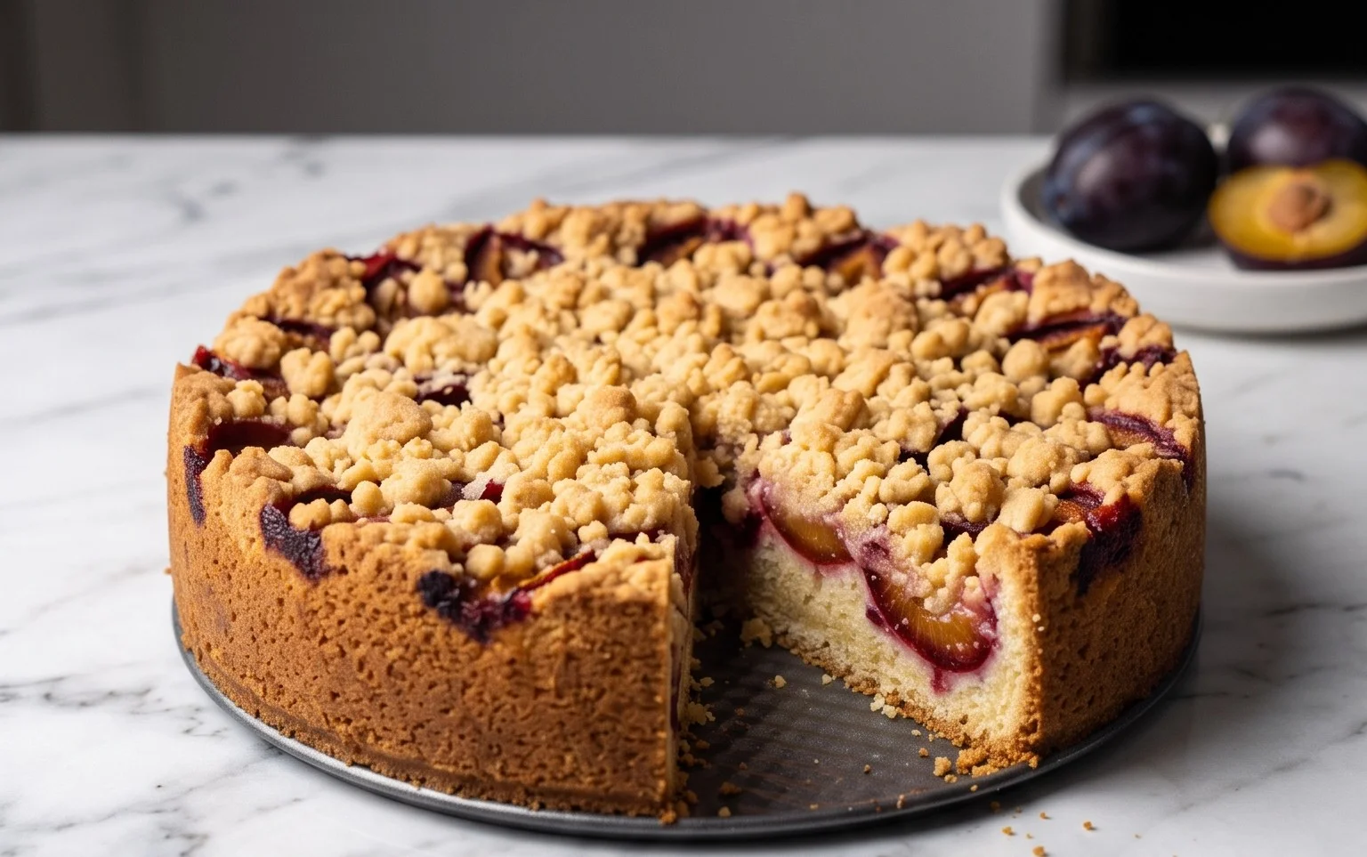Pflaumenkuchen mit Streuseln aus der Springform Rezept