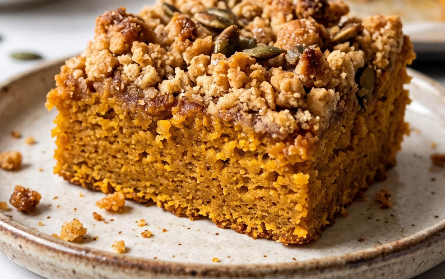 Kürbiskuchen vom Blech mit Knusperhaube